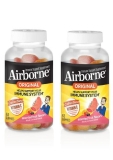 Airborne Assorted Fruit Flavored Gummies 63 count 750mg Vitamin C Minerals and Herbs Immune Support Pack of 2