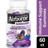 Airborne Vitamin C Zinc Immune Support Gummies Elderberry Flavor 60 Count