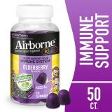 Airborne Kids Vitamin C Zinc Immune Support Gummies Multivitamin Supplement Elderberry Flavor 50 ct