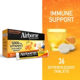 Airborne Zesty Orange Effervescent Tablets 36 count 1000mg Vitamin C Immune Support Supplement