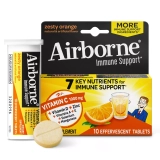 Airborne Original Vitamin C 1000mg Zesty Orange 10ct 2-Pack for Immune Support