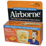 Airborne Immune Support Dissolving Tablets Zesty Orange 10ct Pack of 2