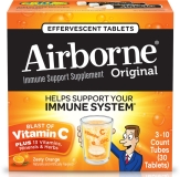 Airborne Zesty Orange Effervescent Vitamin C Tablets 1000mg Immune Support 30 Count