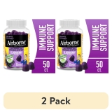 Airborne Vitamin C Zinc Immune Support Gummies Multivitamin Supplement Elderberry Flavor 50 Count Pack of 2