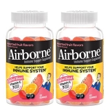 Airborne 750mg Vitamin C Gummies Adults Immune Support Antioxidants Vit C & E 2x63 count Assorted Fruit Flavor