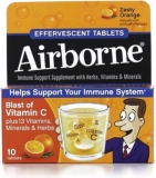 Airborne Zesty Orange Effervescent Tablets 10 Tablets Pack of 4
