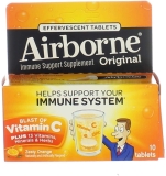 Airborne Zesty Orange Effervescent Tablets 4 Pack 40 Tablets Count