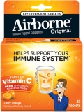 Airborne Zesty Orange Effervescent Tablets 1000mg Vitamin C Immune Support 20 Count Pack of 3
