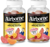 Airborne 750mg Vitamin C Gummies Immune Support Powerful Antioxidants Vit C E Caffeine Free 2x63ct Bottle 42 Servings Assorted Fruit Flavor