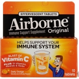 Airborne Zesty Orange Effervescent 1000mg Vitamin C Tablets - 6 Pack of 10 ea