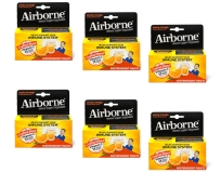 Airborne Effervescent Health Formula Tablets Orange-10 count Each 6 Pack