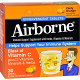 Airborne Zesty Orange Effervescent Vitamin C Tablets 1000mg Immune Support 30ea Pack of 6