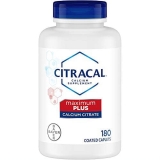 Citracal Maximum Plus Highly Soluble Easily Digested 630mg Calcium Citrate With 1000 IU Vitamin D3 Bone Health Supplement for Adults Caplets 180 Count