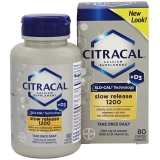Citracal Slow Release Vitamin D3 1200 Calcium Absorption 80ct 6 Pack