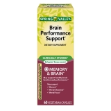 Spring Valley Brain Performance Memory Support Supplement Capsules 60 Count Vegan