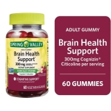 Spring Valley Brain Health Cognitive Support Gummies Cognizin Citocoline 300mg 60ct Cherry Vanilla Flavor
