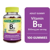 Spring Valley Vitamin B12 Vegetarian Gummies Raspberry Flavor 500mcg 100 Count