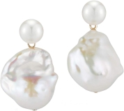 MATEO New York Duality Pearl Earring, Yellow Gold