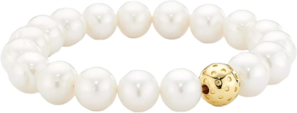 Paige Novick Freshwater Pearl Bracelet with Perforated Ball