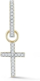 MATEO New York Diamond Huggie with Detachable Diamond Cross
