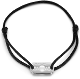 MATEO New York Men's Bracelet on Black Nylon Cord, Black