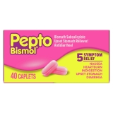Pepto Bismol Caplets for Indigestion Anti-Diarrhea Stomach Relief 40 Count