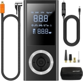 Tire Inflator Air Compressor 150 PSI Rechargeable Battery Tire Pressure Gauge Car Power Adapter Smart Pump for Car Motorcycle Bike Ball Portable Cordless