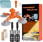 Windshield Repair Kit 2 Pack High Efficiency Glass Repair Fluid Car Glass Fixing Chips Cracks Bulls-Eye Star-Shape Black