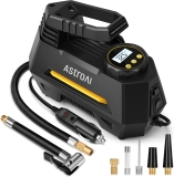 AstroAI Portable Air Compressor Tire Inflator Pump for Car Tires Yellow 12V DC Auto Digital Pressure Gauge Emergency LED Light for Bicycle Balloons
