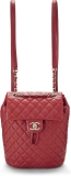 CHANEL Pre-Loved Red Quilted Lambskin Urban Spirit Backpack Small, Red