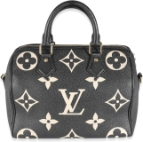 Louis Vuitton Pre-Loved Black Beige Monogram Empreinte Speedy Bandouliere 25