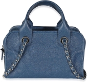 CHANEL Pre-Loved Blue Quilted Caviar Deauville Bowling Handbag