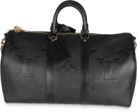 Louis Vuitton Pre-Loved Black Giant Monogram Empreinte Keepall Bandouliere 45