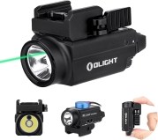 OLIGHT Baldr S 800 Lumens Compact Rail Mount Weaponlight Green Beam White LED Combo Magnetic USB Rechargeable Tactical Flashlight 1913 GL Rail Battery Included Black