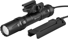 OLIGHT Odin 2000 Lumens Picatinny Rail Mounted Rechargeable Tactical Flashlight with Remote Pressure Switch 300 Meters Beam Distance Powered by Battery Black