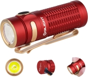 OLIGHT Baton3 1200 Lumens Ultra Compact Rechargeable EDC Flashlight Powered by Rechargeable Battery for Household Search Outdoor Camping Hiking and Mountaineering Red