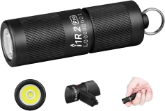 OLIGHT I1R 2 Pro Eos 180 Lumens EDC Rechargeable Keychain Flashlight Black with Type-C USB Cable Slim Mini Handheld Light for Everyday Carry
