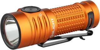 OLIGHT BatonTurbo EDC Rechargeable Flashlight 1000 Lumens Compact Dual-Switches LED Bright Pocket with 510 Meters Long Throw for Search Rescue Emergency Orange