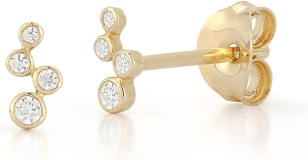 MATEO New York Diamond Wave Bezel Studs, Yellow