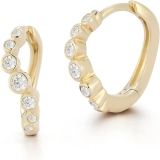 MATEO New York Diamond Bezel Wave Huggies, Yellow