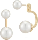 MATEO New York Womens Pearl Stud w Pearl Ear Jacket