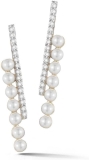 MATEO New York 14kt Gold Diamond and Pearl ByPass Earrings