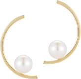 MATEO New York Half Moon Pearl Earring, gold