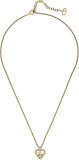 Dior Pre-Loved Gold Crystal Logo Heart Necklace, Gold
