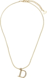 Dior Pre-Loved Gold Crystal 'D' Necklace, Gold