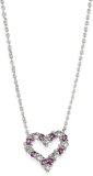Tiffany & Co. Pre-Loved Diamond & Pink Sapphire Small Open Heart Pendant, Platinum 0.3 CTW, 16 in