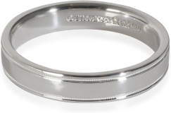 Tiffany & Co. Pre-Loved Together Double Milgrain Wedding Band, Platinum, 9