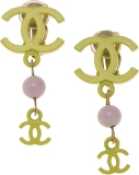 CHANEL Pre-Loved Yellow & Pink Acrylic CC Dangle Earrings, Yellow