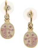 CHANEL Pre-Loved Gold & Multicolored Enamel Ladybug 'CC' Earrings, Gold