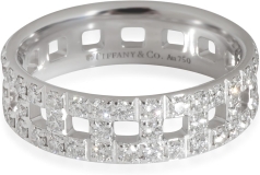 Tiffany & Co. Pre-Loved Tiffany True Ring, 18K White Gold 0.99 CTW, 6.75